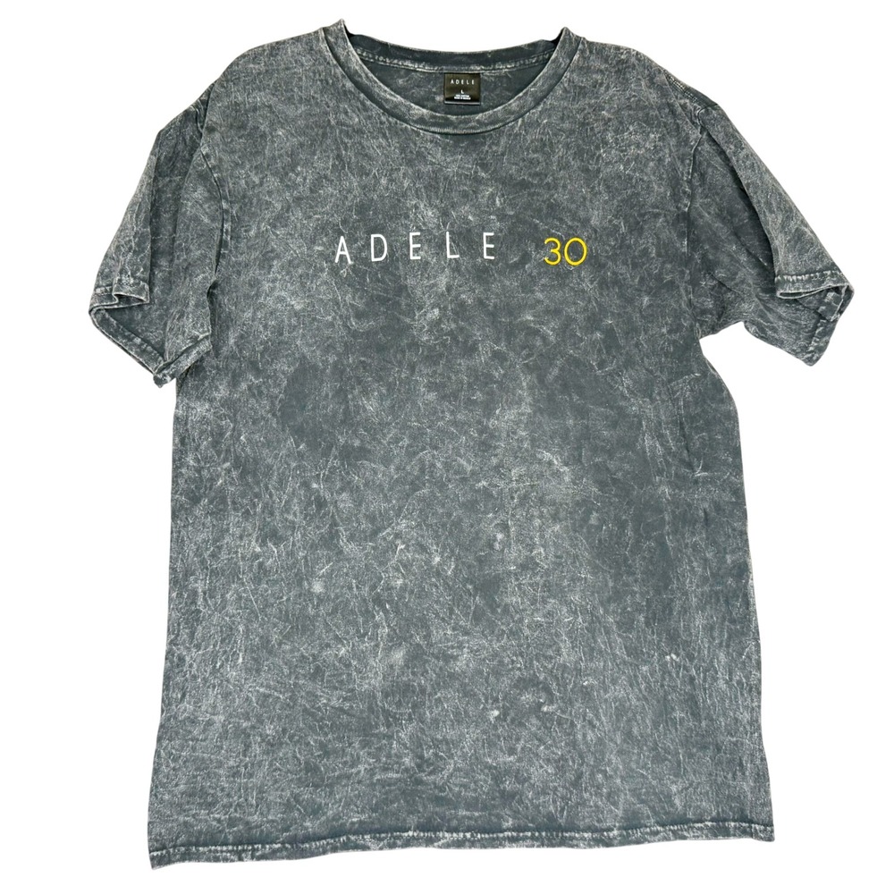 Adele 30 Tour Gray Acid Wash Graphic T-Shirt Womens Size L